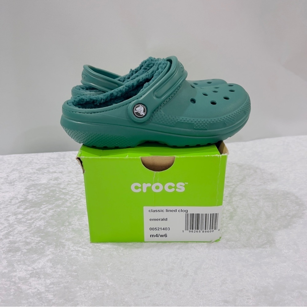 Crocs Classic Lined Clog Unisex Emerald Size M/4 W/6 Lightweight Comfy - Picture 10 of 11